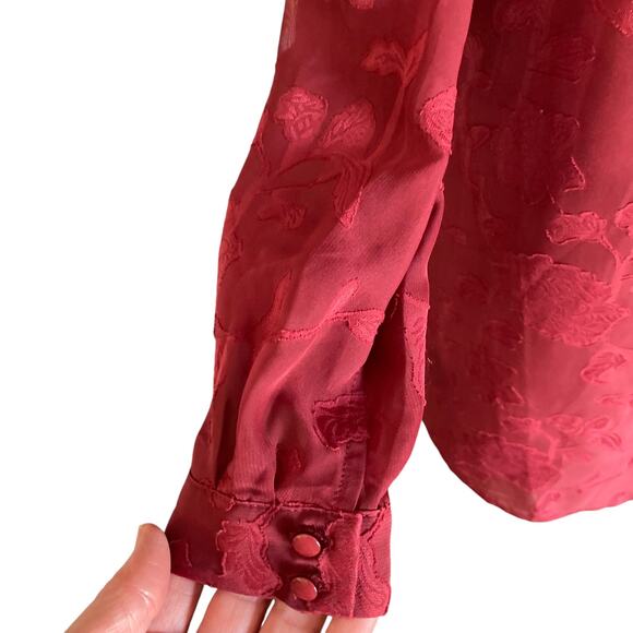 Jack by BB Dakota Burgundy Floral Lace Overlay Slip Dress LARGE Whimsygoth Fairy - Picture 8 of 11